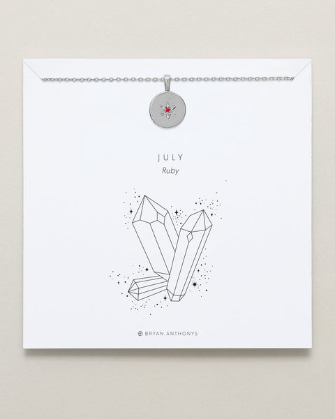 Birthstone Pendant Necklace — Ruby