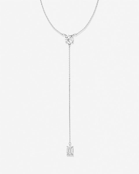 Beautifully Broken Emerald Cut Lariat Necklace