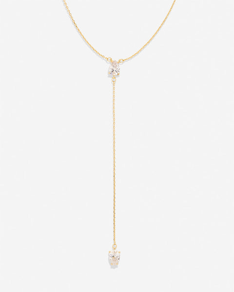 By My Side Pear Cut Lariat Necklace