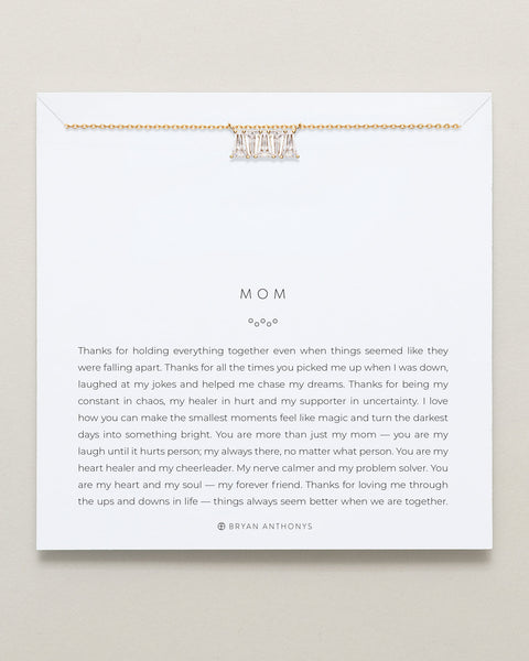 Mom Baguette Dainty Necklace