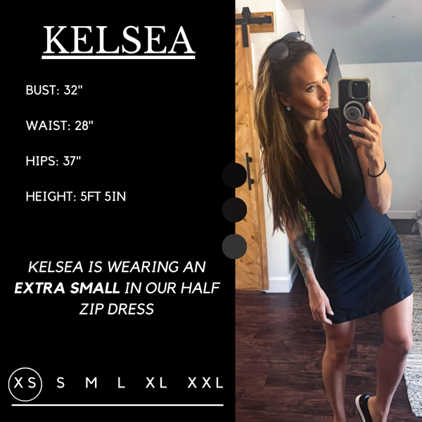 Half Zip Dress | Black - Ruby Rebellion