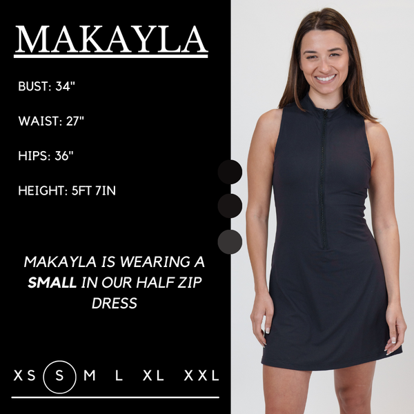 Half Zip Dress | Black - Ruby Rebellion