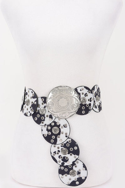 Brady Cow Print Disc Belt