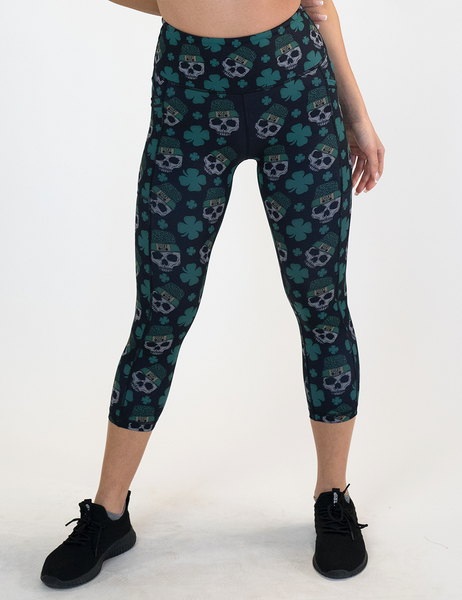 Shamrock Skulls Leggings - Ruby Rebellion