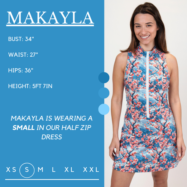 Half Zip Dress | Cherry Blossoms
