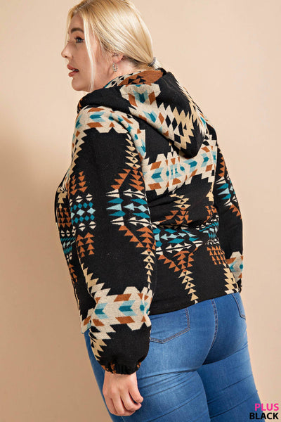 Mountain Retreat Black Aztec Hoodie