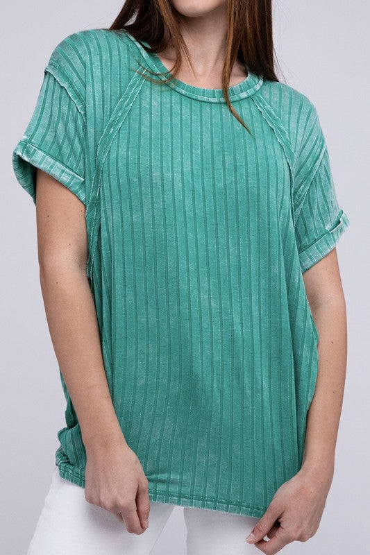 She's A Babe Ribbed Raglan Dolman Sleeve Top