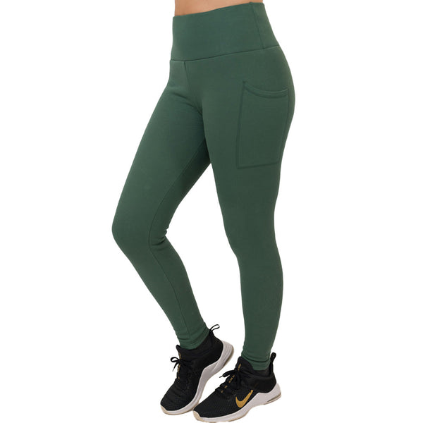 Fleece Lined Leggings | Hunter Green - Ruby Rebellion