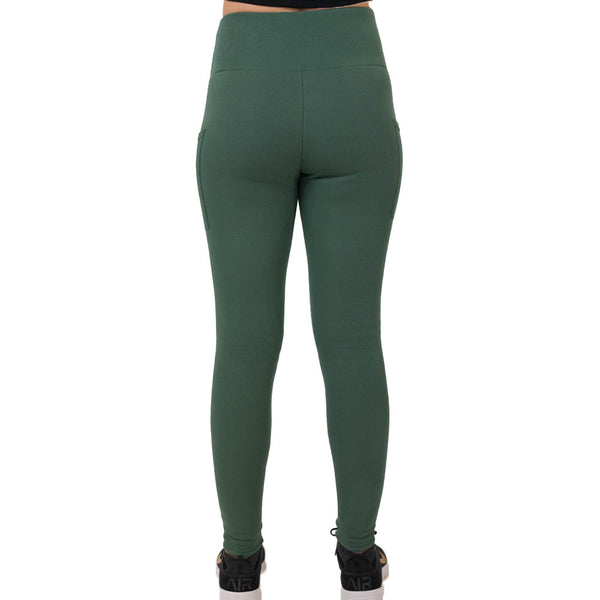 Fleece Lined Leggings | Hunter Green - Ruby Rebellion