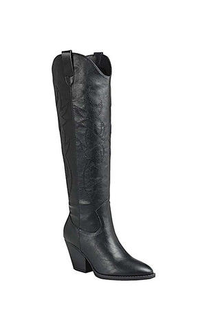 RIVER KNEE HIGH WESTERN BOOTS - AVAILABLE IN BLACK OR WHITE!