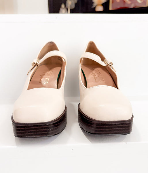 Matilda Platform Heel in Bone - Ruby Rebellion