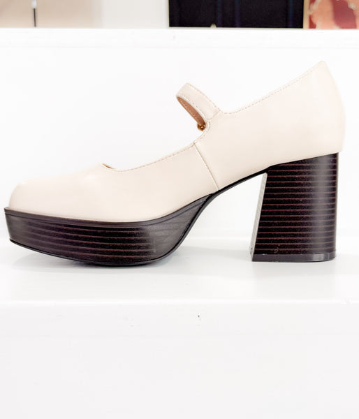 Matilda Platform Heel in Bone - Ruby Rebellion