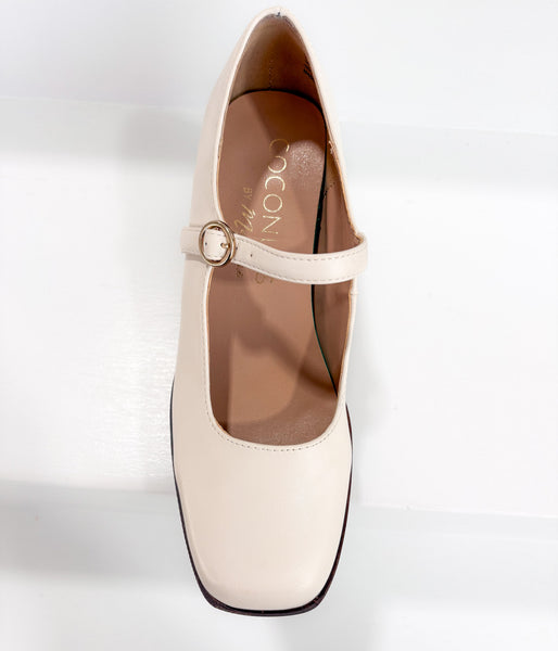 Matilda Platform Heel in Bone - Ruby Rebellion