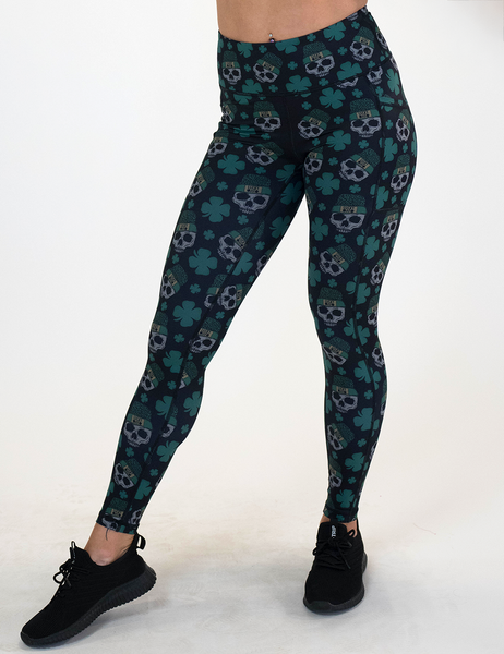 Shamrock Skulls Leggings - Ruby Rebellion