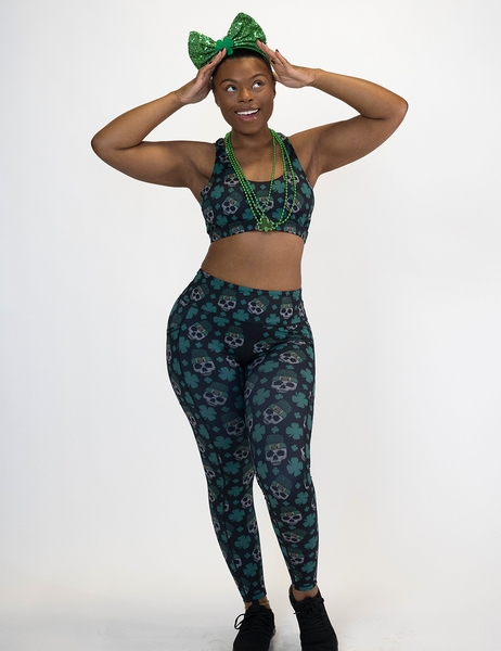 Shamrock Skulls Leggings - Ruby Rebellion
