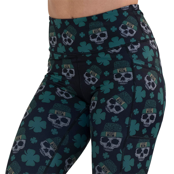 Shamrock Skulls Leggings - Ruby Rebellion