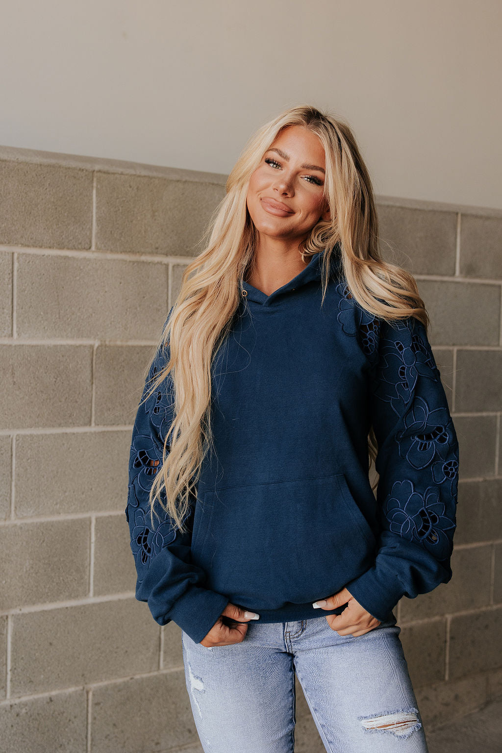 Ampersand Ave Love Story University Hoodie in Midnight Blue - Shipping 12/15/2024