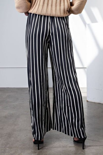 Rae Mode Striped Hi Waist Wide Leg Long Pants
