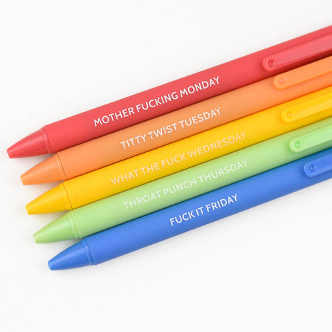 Days of the week Funny Pen Set