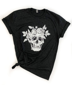 Skull With Roses Crown Tee