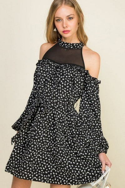 On The Prowl Cold Shoulder Dress