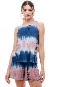 Mauve/Blue Tie Dye Lounge Set - Ruby Rebellion