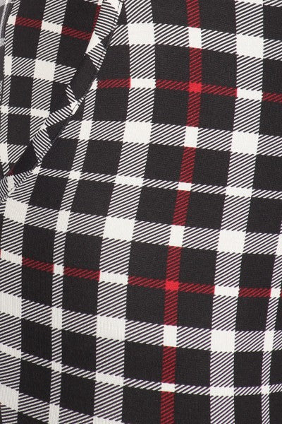 Holiday Plaid Tummy Control Sculpting Skinny Pants - Ruby Rebellion