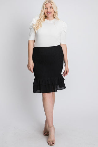 Black Smocking Skirt - Ruby Rebellion