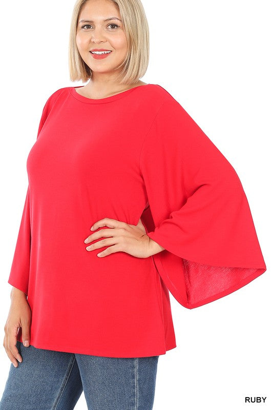 Sleigh My Name Red Bell Sleeve Top - Ruby Rebellion