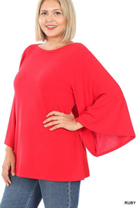 Sleigh My Name Red Bell Sleeve Top - Ruby Rebellion