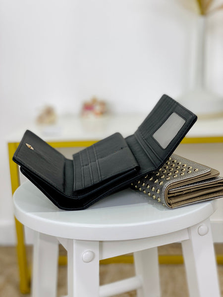 Kiss Me Jane Studded Faux Leather Wallet