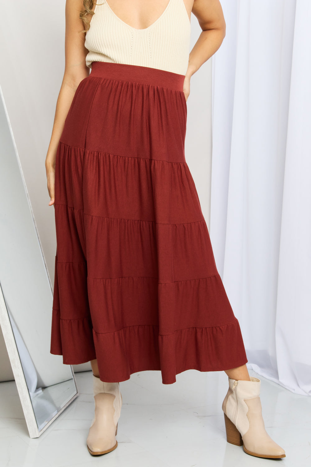 The Wynn Tiered Midi Skirt