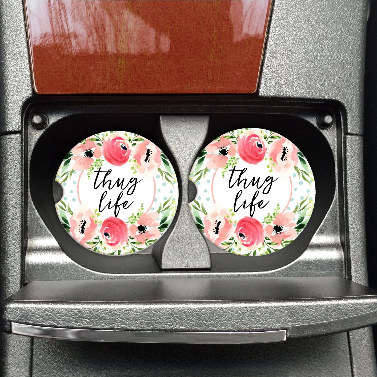 Thug Life Car Coasters - Ruby Rebellion