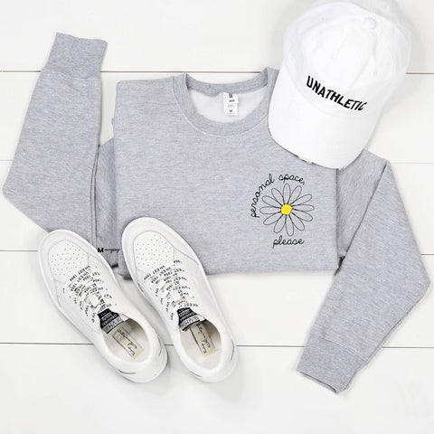 Personal Space Please Pocket Crewneck Sweatshirt