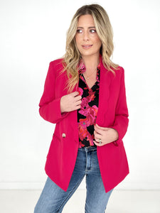 Rose Wavy Collar Single Button Blazer