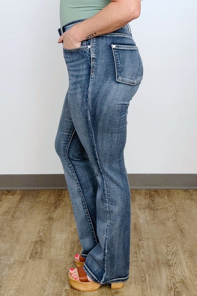 Judy Blue High Waist Contrast Wash Bootcut Jeans
