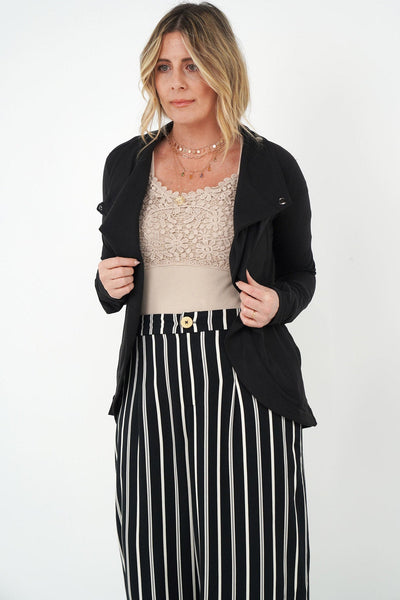 Rae Mode Striped Hi Waist Wide Leg Long Pants
