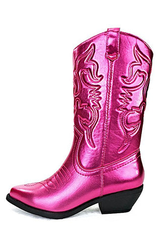 Reno Pink Metallic Cowboy Boots