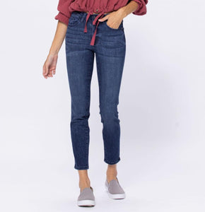 Spots Mid-Rise Mineral Wash Relaxed Jeans by Judy Blue