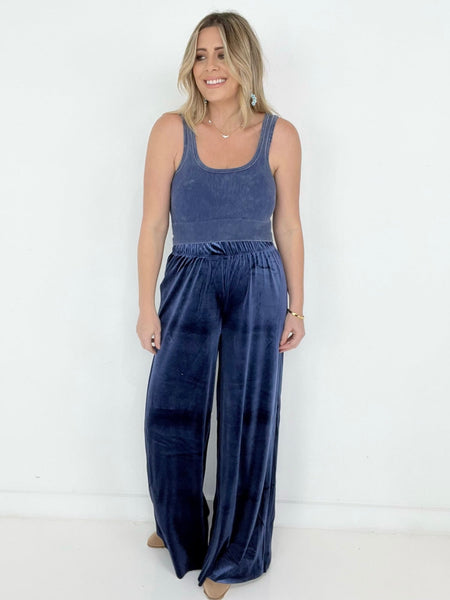 Velvet Wide Leg Pants - Available in 3 colors!