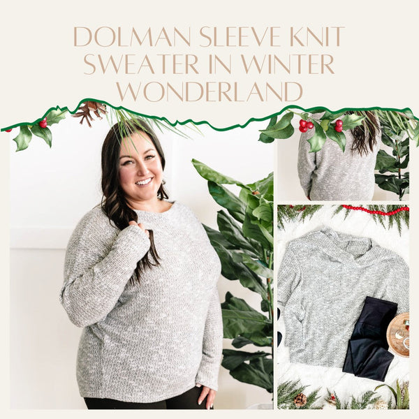 12.6 Dolman Sleeve Knit Sweater In Winter Wonderland