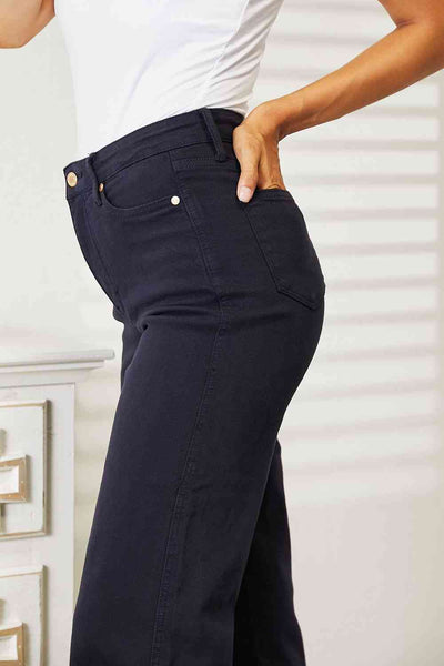 Judy Blue High Waist Tummy Control Wide Cropped Jeans