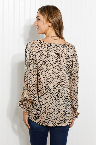 Day to Night Spotted Pleated Blouse