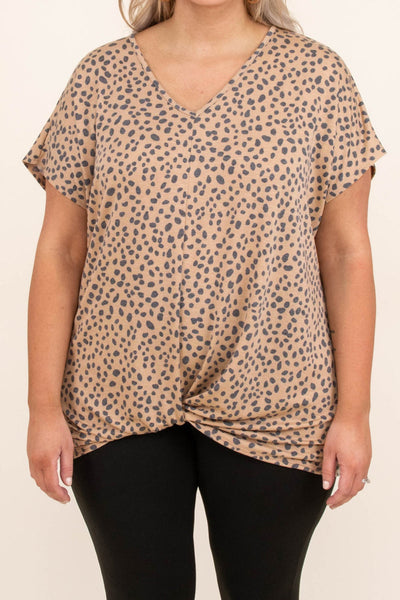 Leopard Plus Size Cheetah Print Twisted T-Shirt