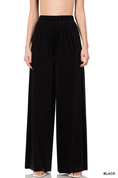 Velvet Wide Leg Pants - Available in 3 colors!