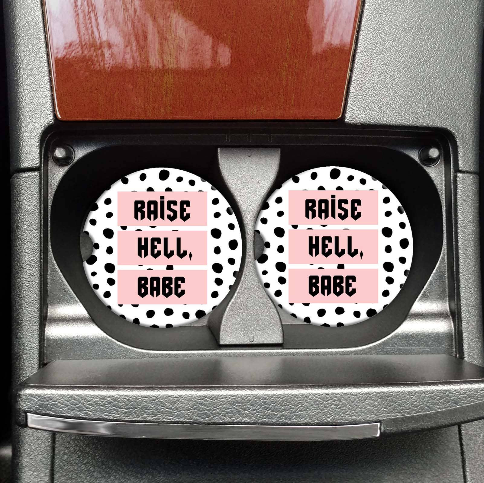 Raise Hell Babe Car Coasters - Ruby Rebellion