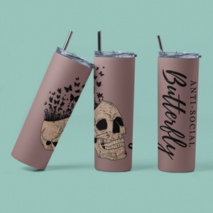 Anti-Social Butterfly Skinny 20oz Tumbler