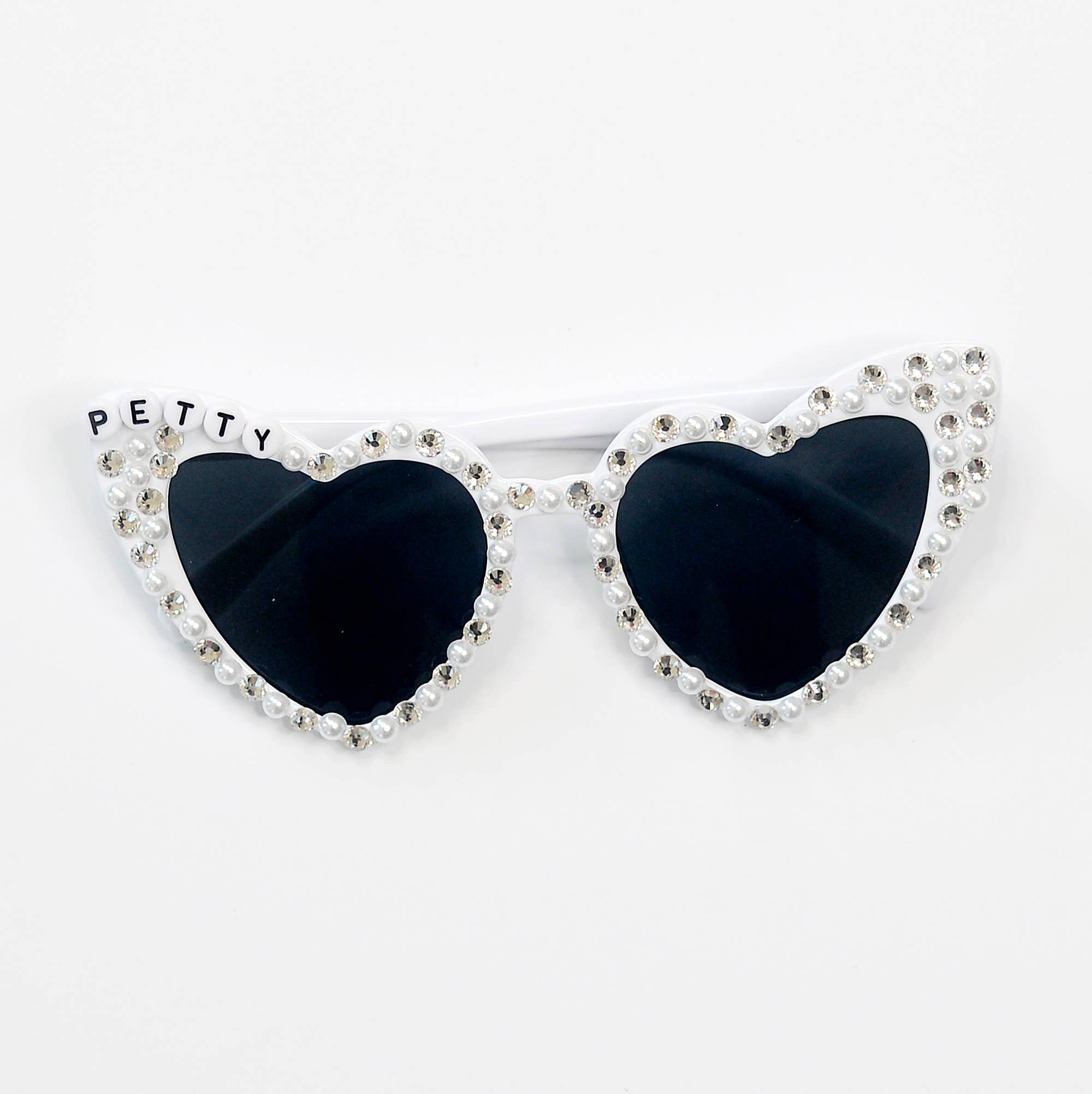 Heart Shaped Sunglasses Hand Jeweled