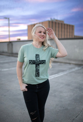 Floral Cross Tee