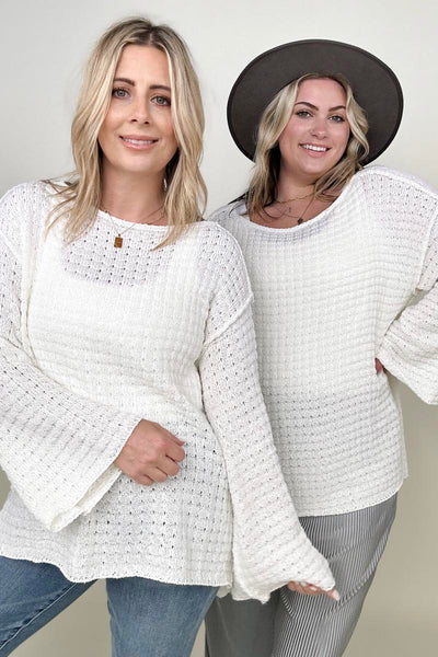 Davi & Dani Bell Sleeve Boatneck Sweater